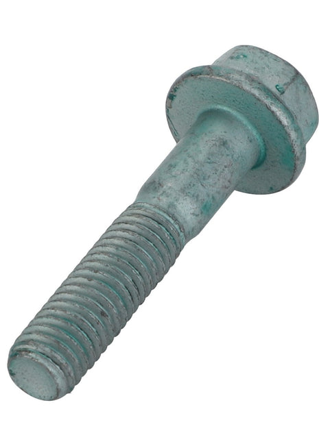A close-up image of an AGCO Hex Flange Capscrew - F530200210160 with a rusted hex head and partially threaded shaft. No product description available.