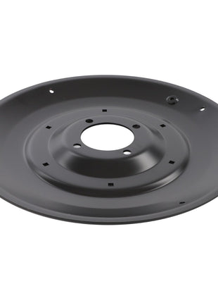 The AGCO | Skid 612Mm - Fel140717 is a black, circular metal plate featuring a central hole surrounded by smaller holes, designed as a mounting or support component to ensure maximum uptime and peak efficiency.