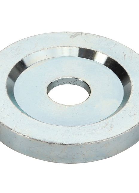 The AGCO Spacer - Acw0444970 is a metallic flat washer with a central hole and a slightly beveled inner edge. No additional product description information is available at this time.