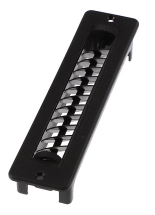 No current product description information is available for the AGCO LOUVER - CH171-4047, a black plastic and metal handheld kitchen tool with a slot containing multiple rotating blades, likely used for slicing or dicing food.