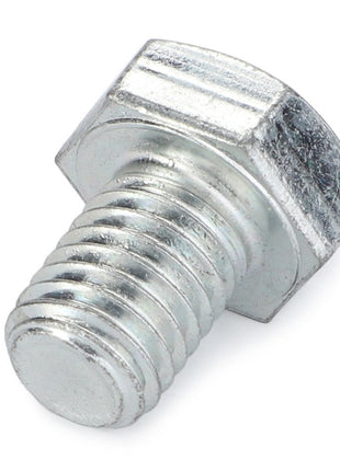 A detailed close-up image of the AGCO Hex Cap Screw - La16055221, featuring a precisely threaded metal shaft.