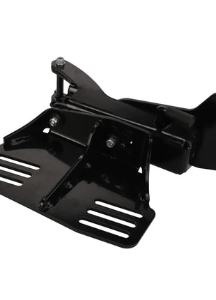 The AGCO | Support - Acw0721430 is a black metal mechanical component featuring a hinge, mounting bracket, and perforated plate.