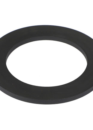 A circular black rubber gasket with an inner hole, designed to ensure a tight seal, known as the AGCO FLAT WASHER - AG610722 from the brand AGCO.