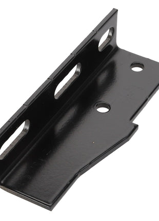 There is no current product description information available for the AGCO | UNION - D28185504 black metal L-bracket from AGCO, which features five holes for mounting.