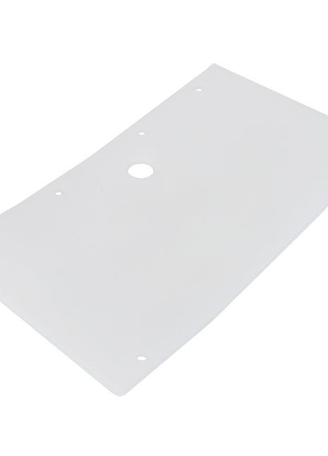 The AGCO | TARGET - ACW0859200 is a flat, rectangular white plastic sheet with a small central hole and four smaller holes near each corner.