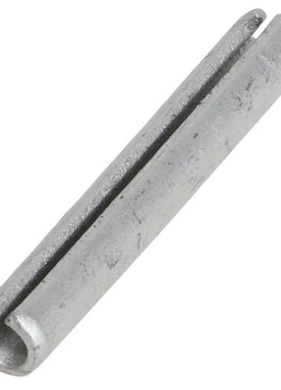 The AGCO Slotted Pin - 63362 is a cylindrical metal dowel pin with a precise longitudinal slit along its length.