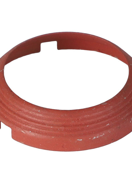 A red, round AGCO SEAL (AG335206) featuring a textured outer surface and notches along its edge, set against a pristine white background.