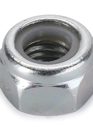 A close-up image of the AGCO Locknut - La16104411, a hexagonal metal nut with internal threading and a slightly reflective surface. No current product description available for this product.