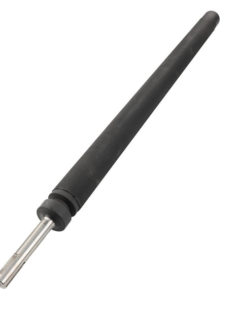 The AGCO Roller Assy - Acw2018960 is a sleek cylindrical black and silver handheld tool featuring a long handle and a polished metallic tip, making it ideal for precision tasks.