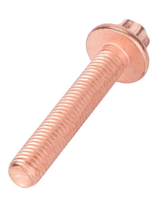 A copper-colored AGCO washer head bolt (model F926200100200) with a hexagonal washer head and threaded body, displayed against a white background. Current product description information is unavailable.