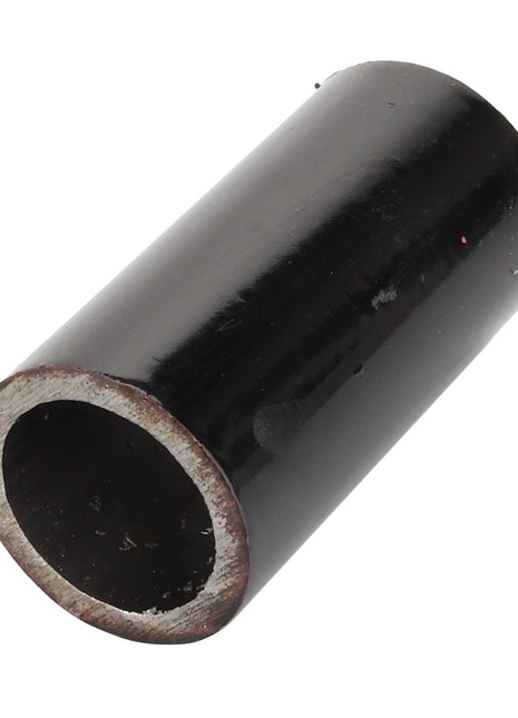 The AGCO Bush - Sn3364 is a black cylindrical metal pipe connector with a hollow interior and a slightly rough exterior surface, but it lacks relevant SEO keywords.