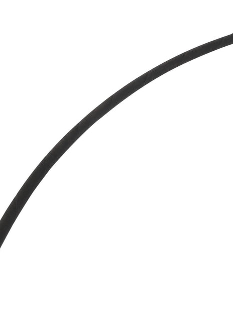 The AGCO Hydraulic Hose - Acw2282540, a black flexible rubber hose featuring metal connectors at both ends, is displayed on a white background. No current product description information available.