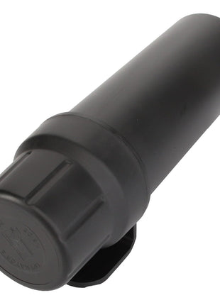 The AGCO Box - Acw1554260 is a black cylindrical plastic container with a screw-on lid, designed for outdoor use. No current product description is available for additional details.