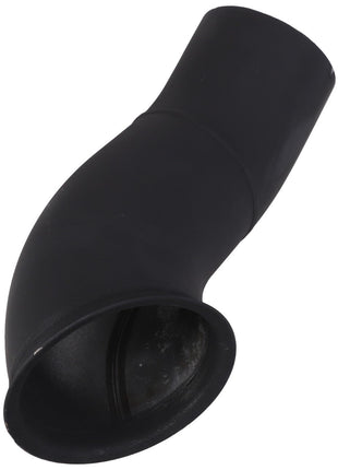 Image of the AGCO TUBE - AG130376, a black rubber elbow pipe fitting with a curved design, typically used in plumbing or industrial applications to connect two sections of piping at an angle. Note: No current product description information is available.