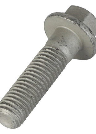 Close-up image of an AGCO Hexagon Flange Bolt - 3009223X1, featuring a metallic bolt with a threaded shaft and hexagonal head, lying on its side against a plain white background. No current product description available.