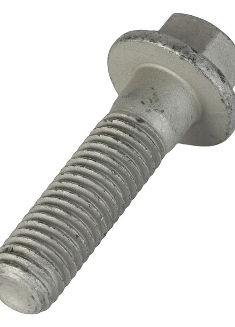 Close-up image of an AGCO Hexagon Flange Bolt - 3009223X1, featuring a metallic bolt with a threaded shaft and hexagonal head, lying on its side against a plain white background. No current product description available.