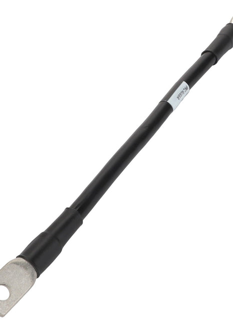 No current product description available for AGCO's black electrical cable (Acw012324A) with metal connectors at both ends, one larger than the other.