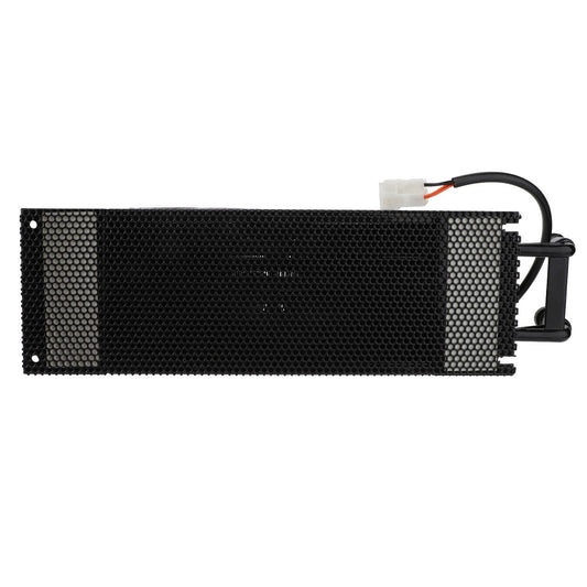 Product Description: The AGCO | Block - Acw013145A is a rectangular electronic component featuring a perforated black metal cover. It includes wiring on the upper right and two mounting holes on the left side. Currently, no additional product description is available for this item.