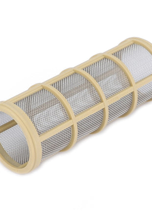 A durable, cylindrical metal mesh filter with beige plastic rims and supports from the AGCO brand, specifically the AGCO Filter - Ag000993.