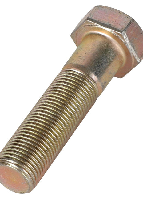 Close-up of an AGCO | Hexagonal Head Bolt - Acp0002860 with a partially threaded shank and hexagonal head, photographed on a white background.
