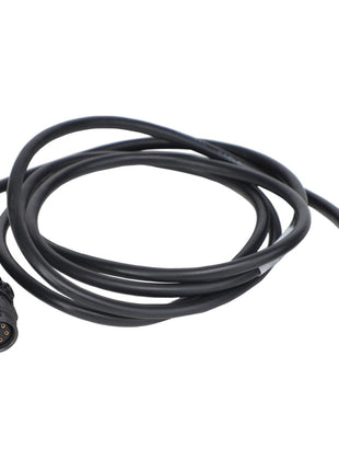 A black cable with two different connectors on each end—one is a black circular connector with five pins, and the other is a metal circular connector with four pins. No current product description information is available for the AGCO | ADAPTER - DMAC-MTM from AGCO.