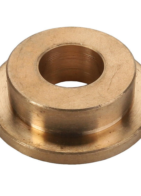 The AGCO | BUSH - AL60103772 by AGCO is a metal bushing featuring a flat circular base and a cylindrical extension, meticulously designed with a central hole.