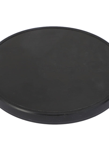 A black round rubber mat with a sleek, smooth surface, perfect for yoga or exercise—introducing the AGCO Seal Cap - Acp0287210.