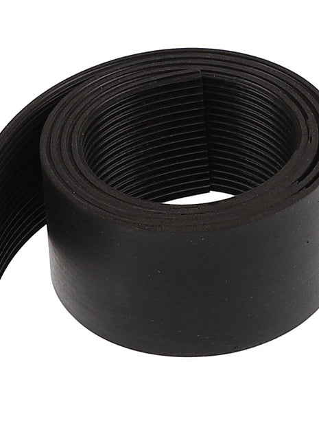 A coiled black AGCO MAT - AG109754 rubber strip with one end slightly unrolled, laying flat against a white background. Currently, no product description information is available.