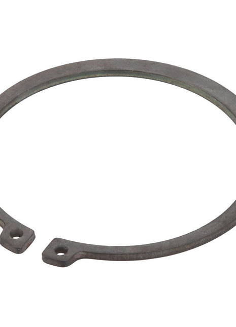 The AGCO CIRCLIP - ACY9301470, a metal retaining ring with two small protruding tabs, is shown laying flat on a white background. No current product description information available.