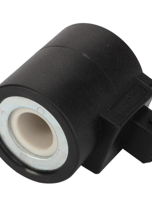 A product labeled AGCO | Magnet Coil - F117951130020, featuring a small, cylindrical black solenoid valve with a white inner ring and a connector piece on the side, is displayed against a plain white background. No current product description available.