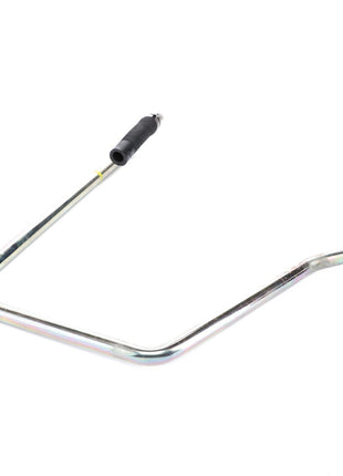 The AGCO Hose - Acw053336B is a metal pipe tool featuring a curved design and a black rubber handle grip on one end. Product description information is currently unavailable.