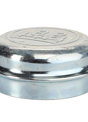 AGCO | CAP - D46743700: A shiny, metallic bearing dust cap from AGCO featuring an embossed logo on the top. Detailed specifications are currently unavailable.