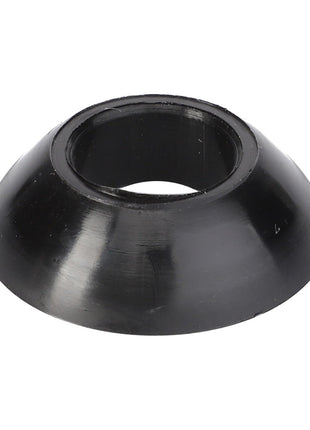The AGCO | JOINT BALL - V30930300 is a black, cone-shaped washer with a central hole, commonly used in mechanical or plumbing applications where detailed specifications are limited.