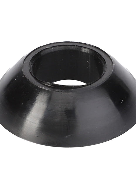 The AGCO | JOINT BALL - V30930300 is a black, cone-shaped washer with a central hole, commonly used in mechanical or plumbing applications where detailed specifications are limited.