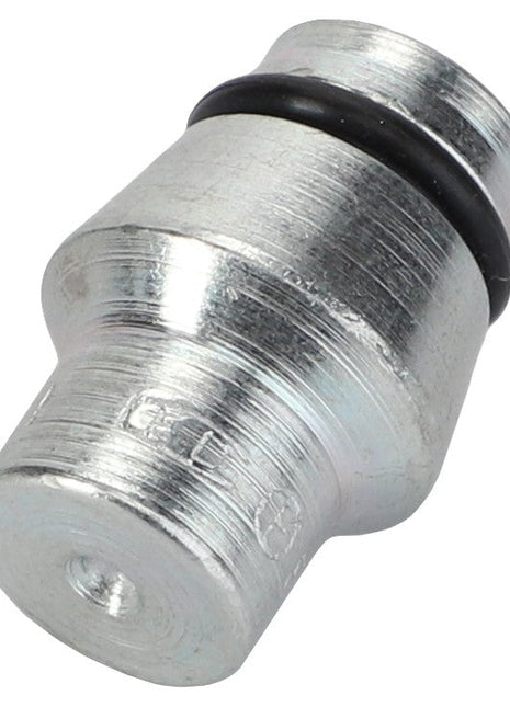 The AGCO | O-Ring Plug - Acw2861820 is a cylindrical metallic connector featuring a black O-ring around its circumference. Currently, no detailed product description information is available.