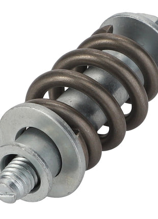 A metal compression spring with washers and a bolt is available under the product name AGCO | Screw - F530200220790 from the brand AGCO. No current product description is available for this item.