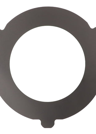 The AGCO | DISC - T221TP0171205 is a circular metal gasket featuring an inner hole and three small tabs extending outward at equal intervals, though no current product information is available.