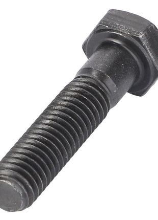 A close-up image of an AGCO Hex Cap Screw - Va020786, featuring a metal hexagonal head and threading along its shaft, used for fastening materials together. No current product description available.