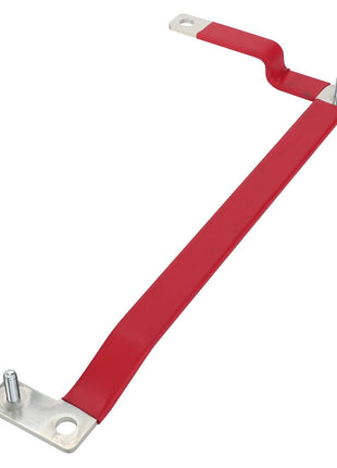 The AGCO | Buss Bar - Acx2881660 features a red insulated metal bar with mounting holes on each end and includes two bolts for attachment. No current product description information is available.