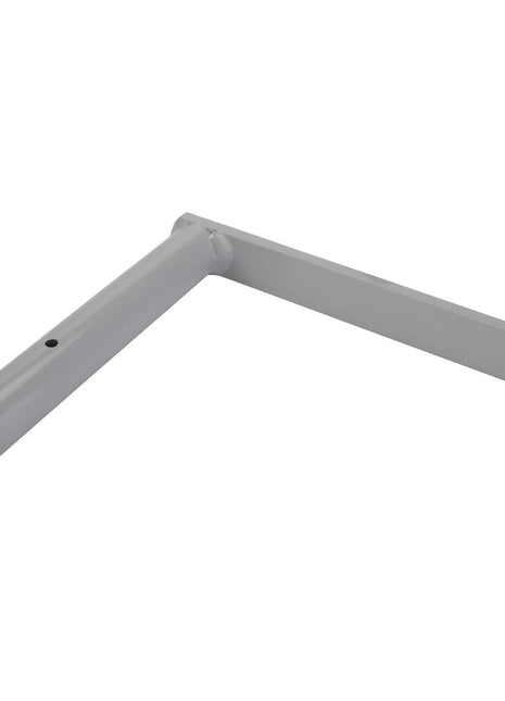 The AGCO Right Hand Lever - D28284226 is a gray, L-shaped metal bracket featuring a cylindrical extension on one end and a flat, rectangular base with a hole for mounting. Currently, there is no additional specification information available for this product.