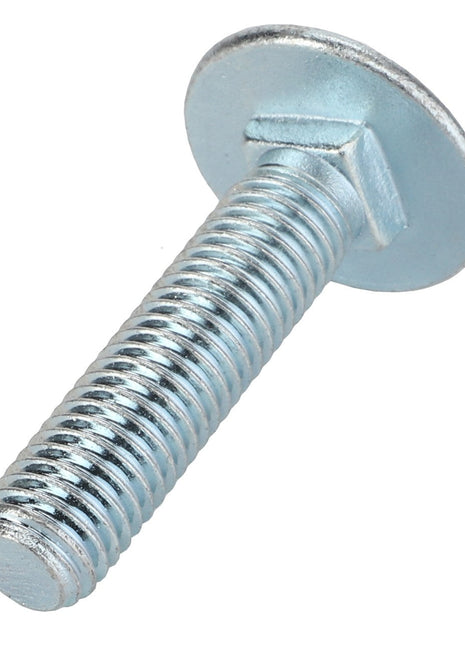 A close-up image of the AGCO Bolt - La300132629, featuring a metal construction with a threaded shaft and a round, flat head.