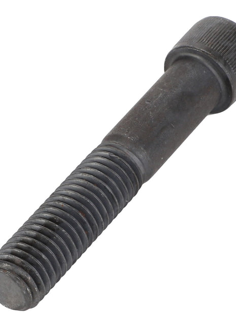 A detailed close-up image of the AGCO Bolt - Acp0199820, featuring a black hex socket head cap screw with threading along a portion of its shaft. No current product description available.