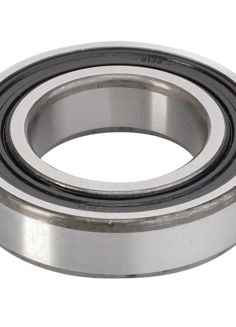 The AGCO Ball Bearing - La24905100 is a high-quality metallic ball bearing from AGCO, featuring an inner and outer ring, a smooth polished surface, and black seals on both sides. It is designed to efficiently manage both radial and axial loads.