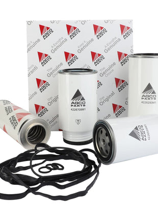 The AGCO | Service Kit - Acp0525370, along with various filters and seals, is displayed with packaging in the background. However, there's no current product description available.