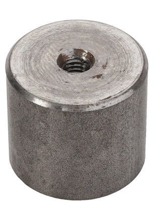 The AGCO BUSH - D28786572 is a cylindrical metal component featuring a threaded hole at its center, commonly utilized as a fastener or connector in machinery or tools. No detailed product description information is currently available.