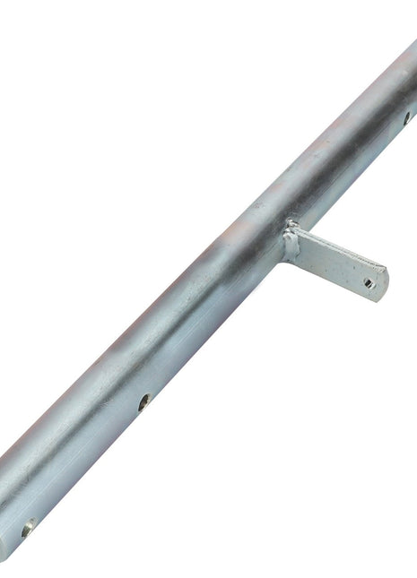 The AGCO | SHAFT - D28285251 is a polished metal rod featuring multiple holes and an attached bracket, designed as a component for mechanical or structural systems. Brand Name: AGCO. Product description information is currently unavailable.