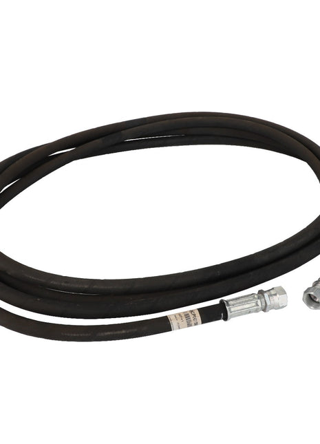 A coiled black hydraulic hose with metal fittings on both ends, branded as AGCO and identified by the product code Acp0015900. No current product description available.