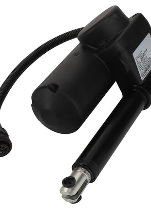 The AGCO | ACTUATOR - D28782530 is a black linear actuator featuring an attached flexible cable and connector. No current product description information is available.