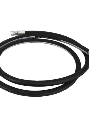 A coiled black hydraulic hose with metal connectors at both ends, marketed as AGCO | HYDRAULIC HOSE - D49080089 by the AGCO brand. No current product description information is available.