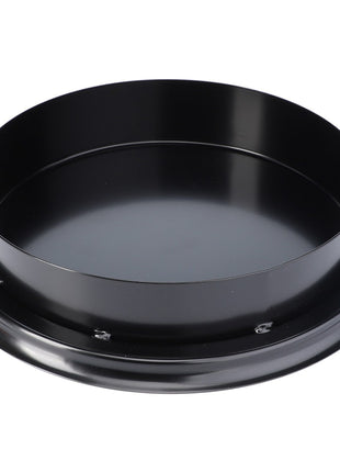 A round black metal ring with a flat base and raised edges, resembling an industrial component or part of a mechanical assembly. This item is known as the AGCO | COVER - F930200091010 from the AGCO brand. No current product description information is available.